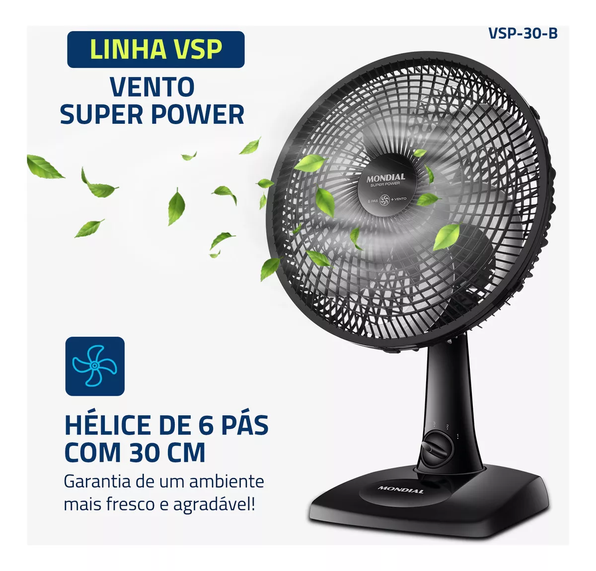 Ventilador de Mesa 30cm Super Power Mondial - Ki Promo