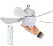 Ventilador de Teto Base E27/E26 LED Regulável com 3 Velocidades
