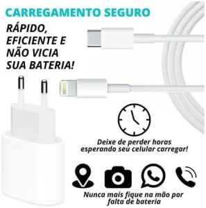 Carregador Turbo LAGUS IMP. 25W com Cabo USB-C para Lightning: A Solução Ideal para Seus Dispositivos Apple